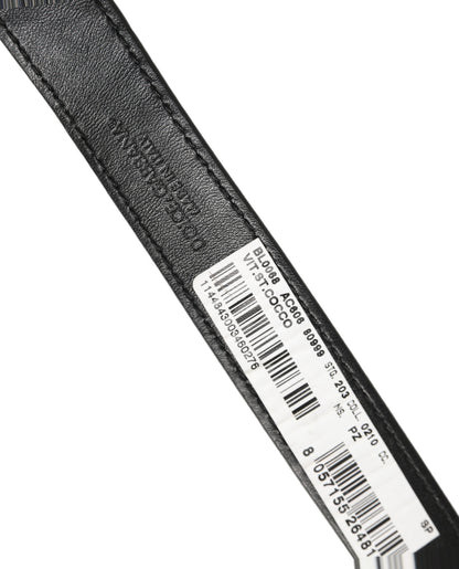 Dolce & Gabbana Schwarzes Armband aus strukturiertem Leder mit goldener Schnalle