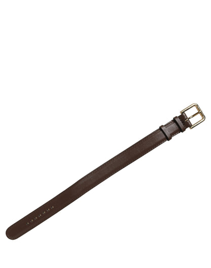 Dolce & Gabbana Armband aus braunem Kalbsleder mit goldener Schnalle
