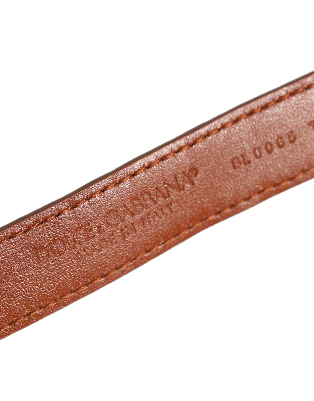 Dolce & Gabbana Bracciale marrone in pelle di caimano con fibbia dorata