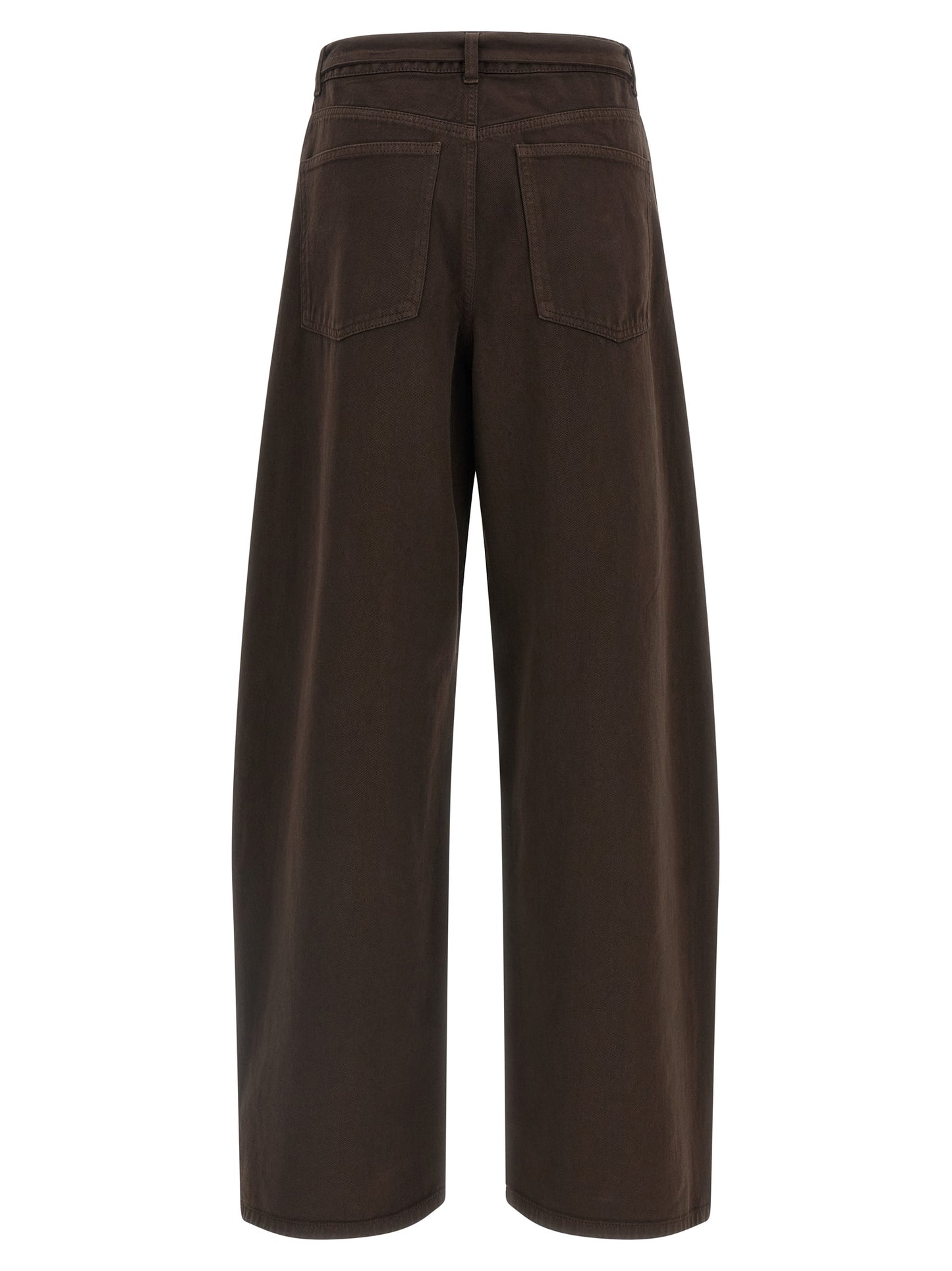 Twinset Braune Baumwoll-Jeans mit hoher Taille