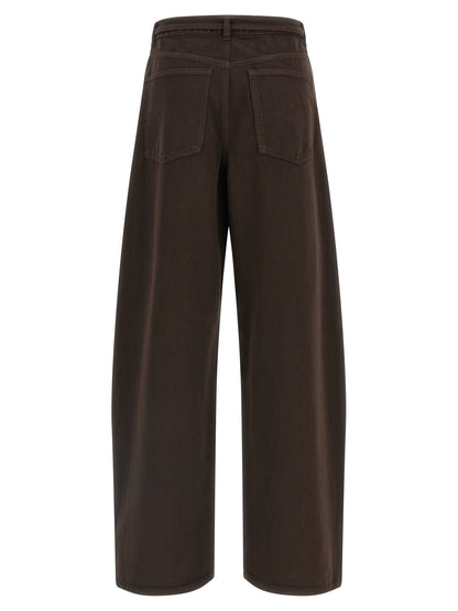 Twinset Braune Baumwoll-Jeans mit hoher Taille