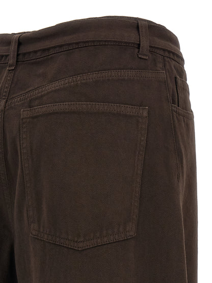 Twinset Braune Baumwoll-Jeans mit hoher Taille