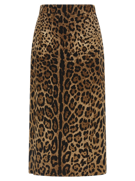 Dolce & Gabbana Brauner Midirock aus Viskose