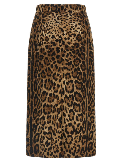 Dolce & Gabbana Brauner Midirock aus Viskose