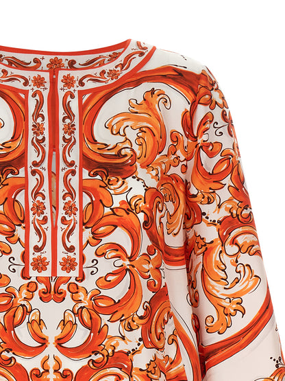 Dolce & Gabbana Orange Seiden-Minikleid