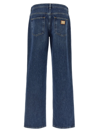 Dolce & Gabbana Blaue Baumwolljeans im Relaxed Fit