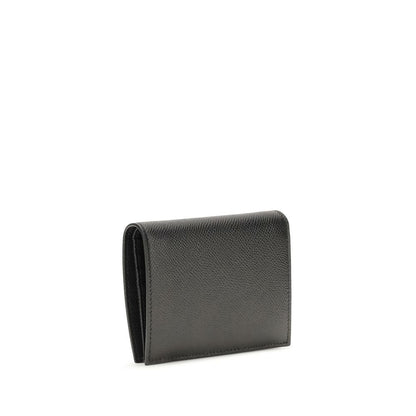 Ferragamo Schwarzes Kalbsleder Bos Taurus Portemonnaie