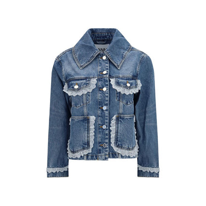 Ganni Blaue Jeansjacke aus Baumwolle