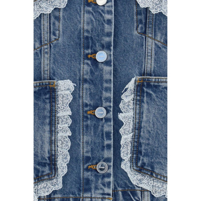 Ganni Blaue Jeansjacke aus Baumwolle