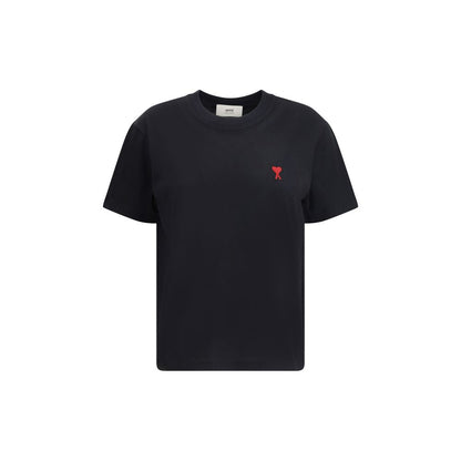 Ami Paris Schwarzes Baumwoll-T-Shirt
