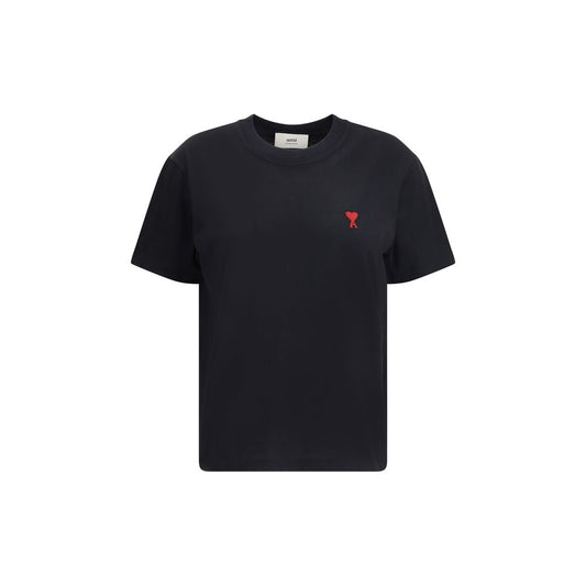 Ami Paris Schwarzes Baumwoll-T-Shirt
