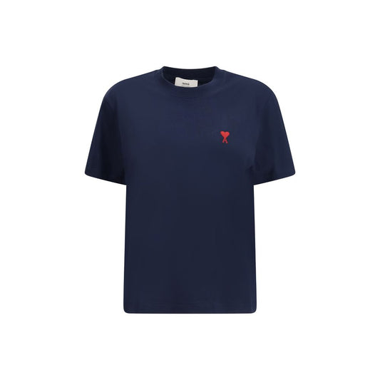 Ami Paris Blaues Baumwoll-T-Shirt
