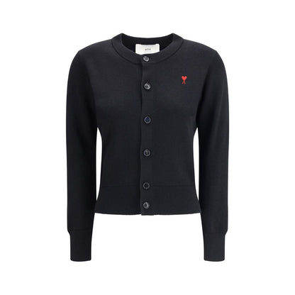 Ami Paris Schwarzer Cardigan aus Merinowolle