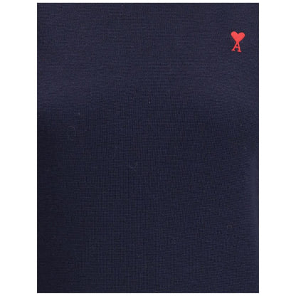 Ami Paris Blauer Rollkragenpullover aus Merinowolle