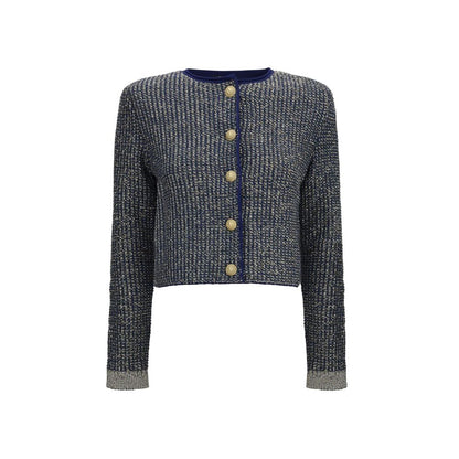 Balmain Blauer Cardigan aus Polyamid