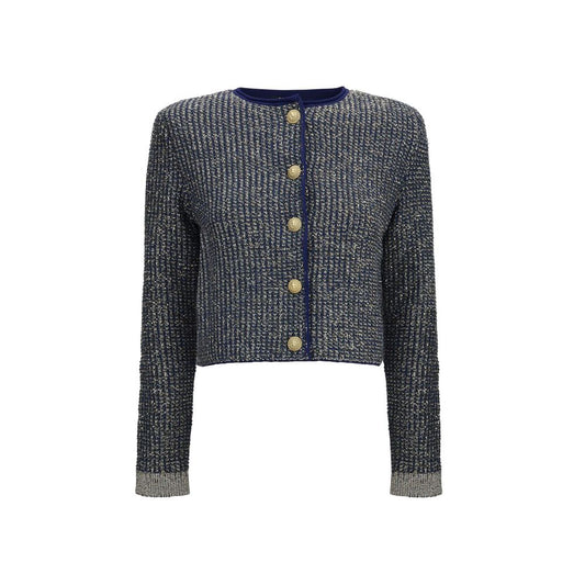Balmain Blauer Cardigan aus Polyamid