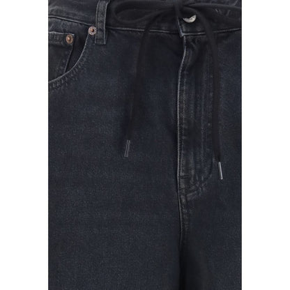 MM6 Schwarze Baumwolljeans im Relaxed Fit