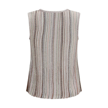 Missoni Ärmelloses T-Shirt aus mehrfarbigem Rayon