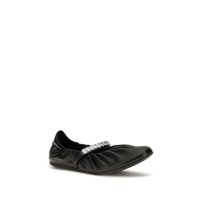 Jimmy Choo Schwarze Ballerinas aus Kalbsleder Bos Taurus