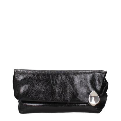 Jil Sander Schwarze Leder-Clutch