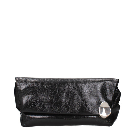 Jil Sander Schwarze Leder-Clutch