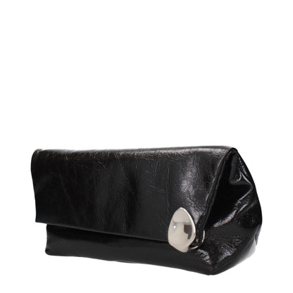 Jil Sander Schwarze Leder-Clutch