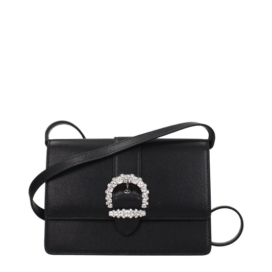 Jimmy Choo Schwarze Leder Umhängetasche