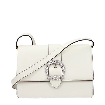 Jimmy Choo Weiße Leder Crossbody-Tasche