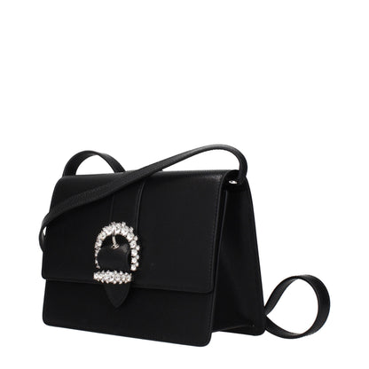 Jimmy Choo Schwarze Leder Umhängetasche