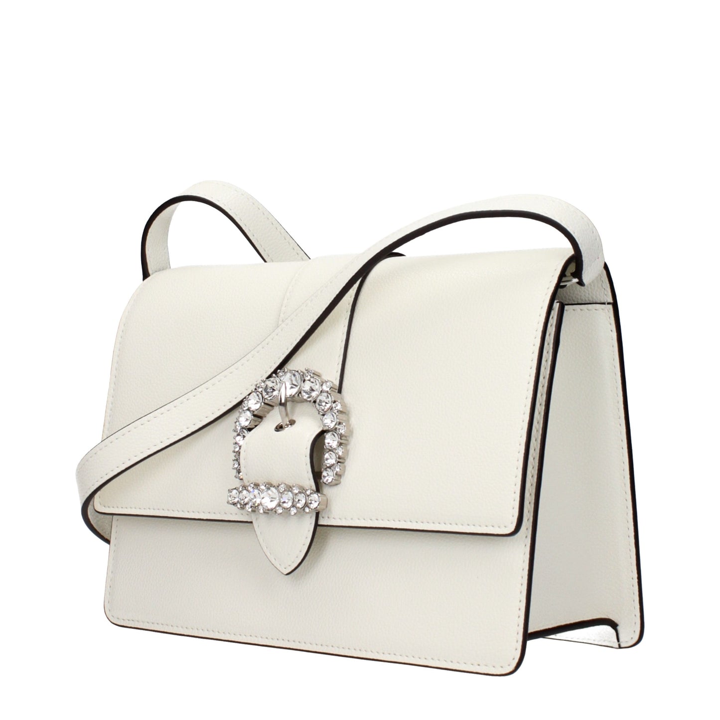 Jimmy Choo Weiße Leder Crossbody-Tasche