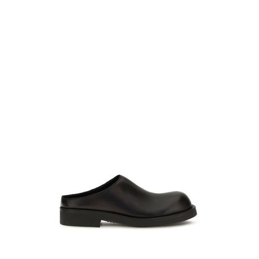 MM6 Maison Margiela Schwarze Biker Mules aus Kalbsleder