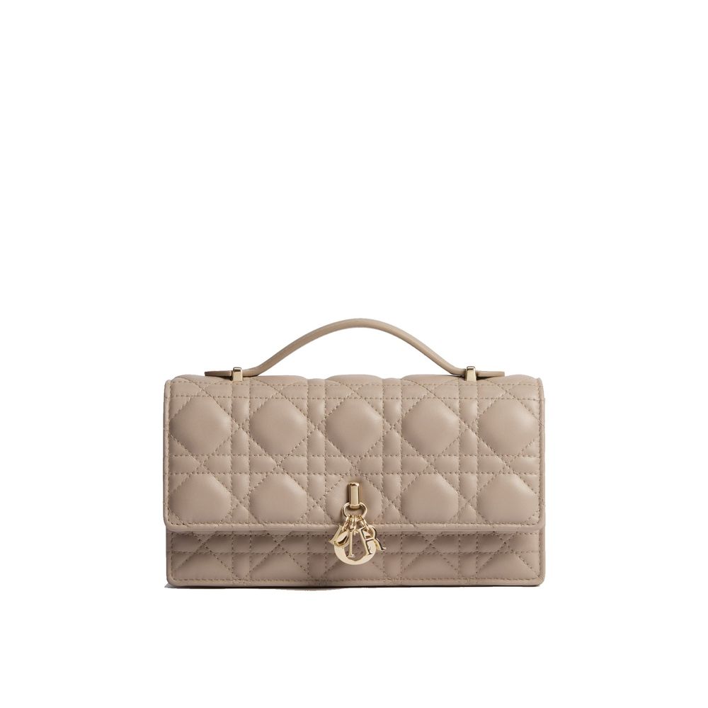 Dior Beige Leder Clutch Bag
