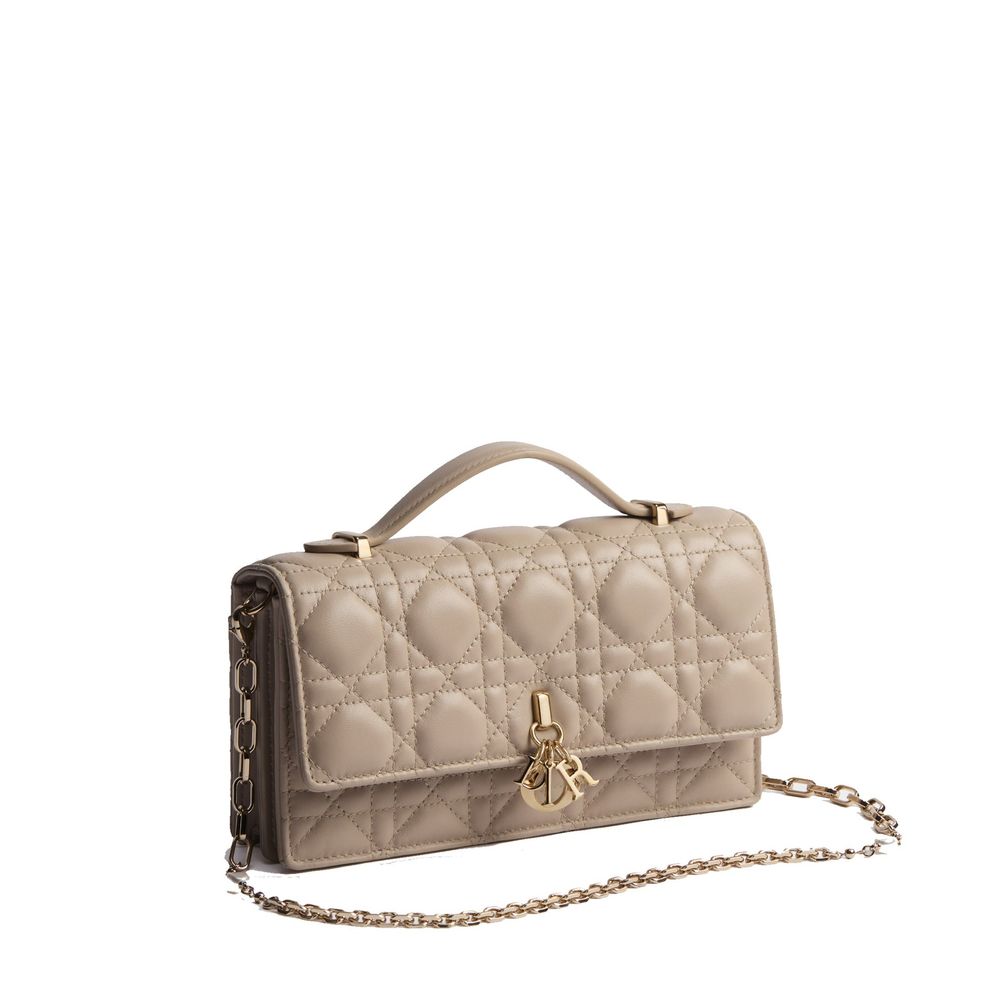 Dior Beige Leder Clutch Bag