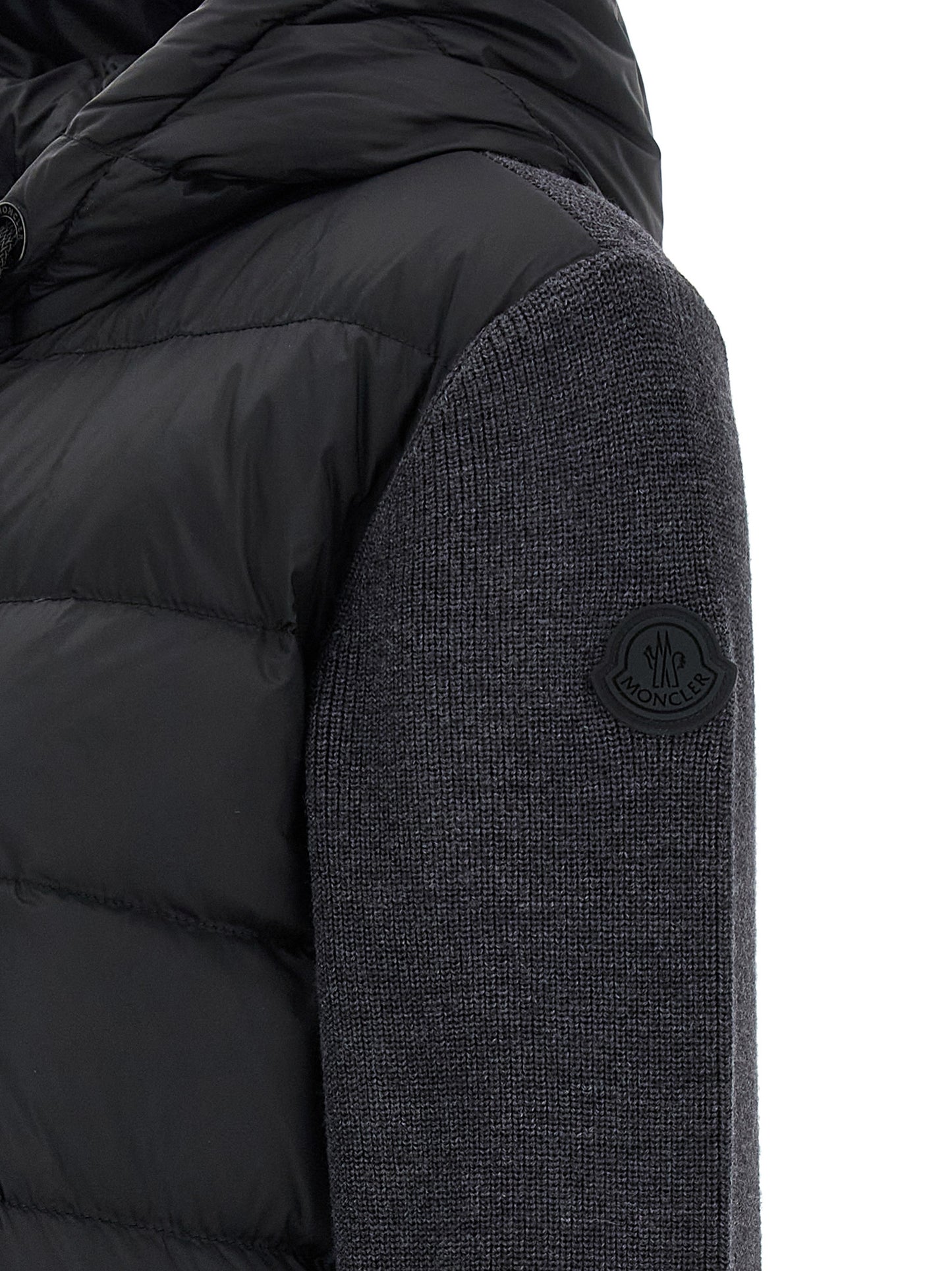 Moncler Grauer Cardigan aus Polyamid