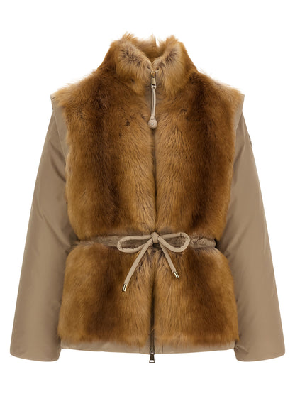Moncler Beige Polyester Ärmellose Jacke