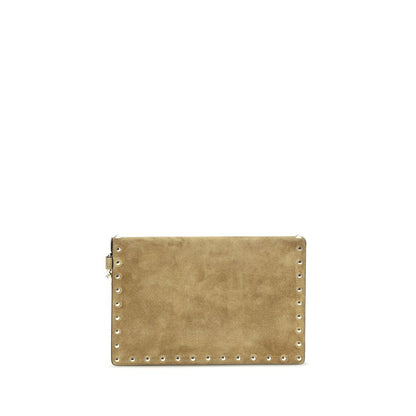Valentino Garavani Beige Wildleder-Kupplungstasche
