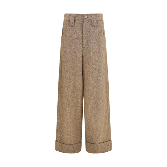 Brunello Cucinelli Beige Wollhose Oves Aries Casual Pants
