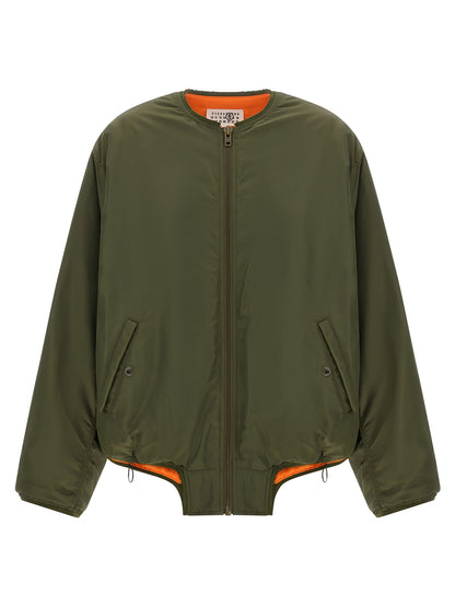 MM6 Maison Margiela Zweifarbige Polyamid-Bomberjacke
