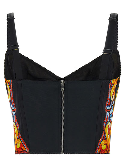 Dolce & Gabbana Mehrfarbige Seiden-Tanktops
