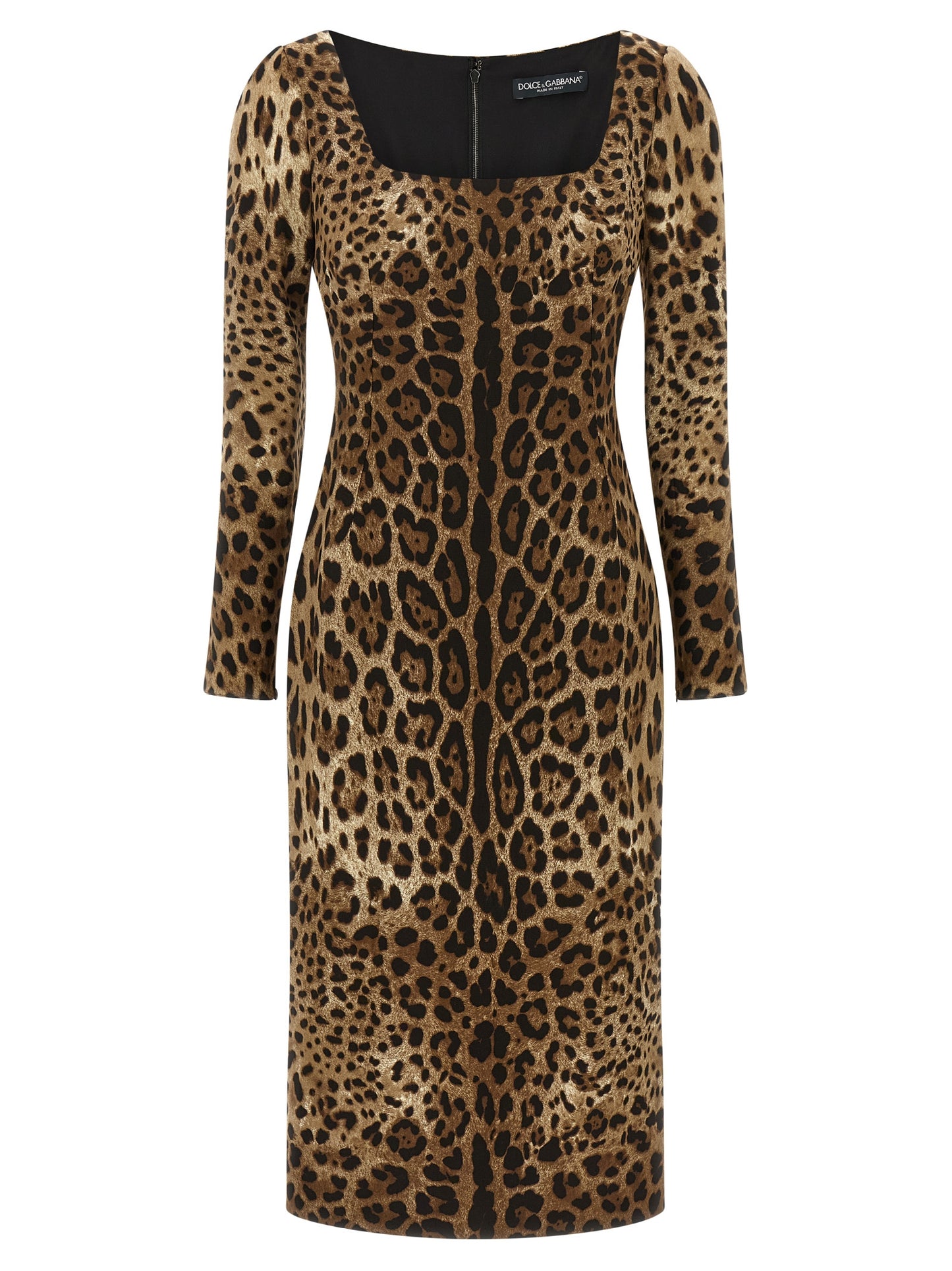 Dolce & Gabbana Braunes Midikleid aus Viskose