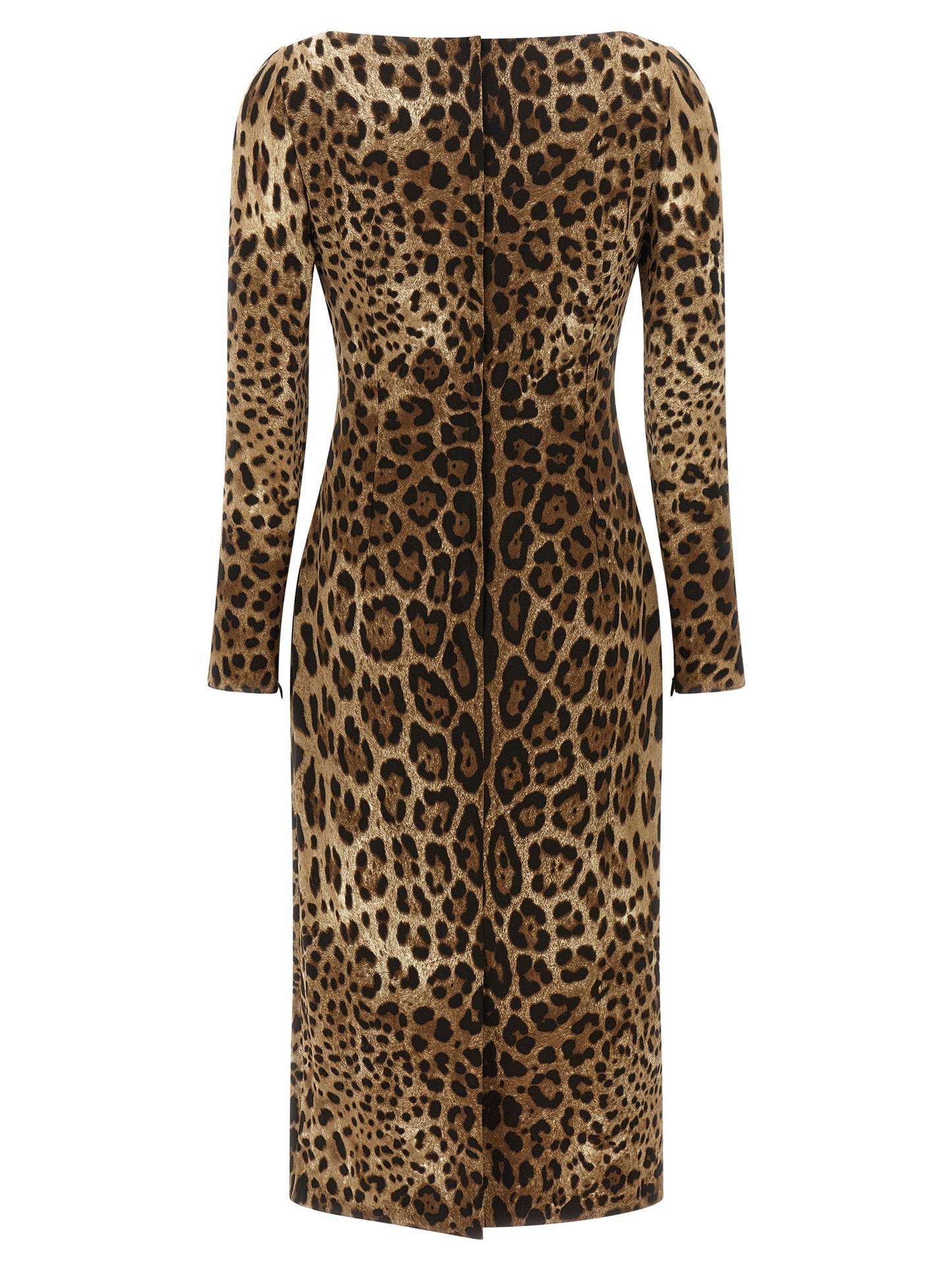 Dolce & Gabbana Braunes Midikleid aus Viskose