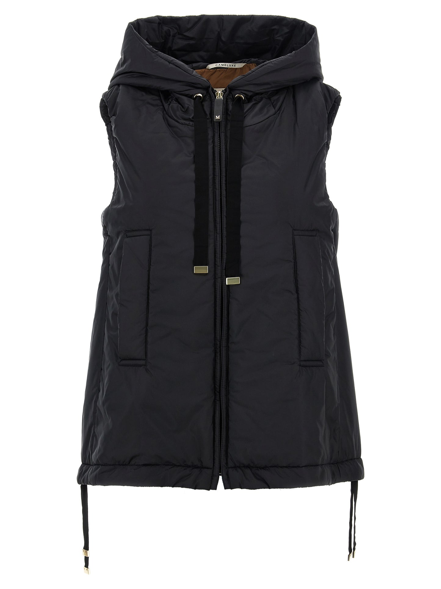 Max Mara Schwarze ärmellose Jacke aus Polyester