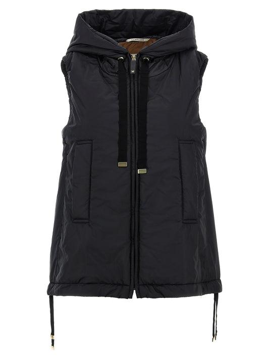 Max Mara Schwarze ärmellose Jacke aus Polyester