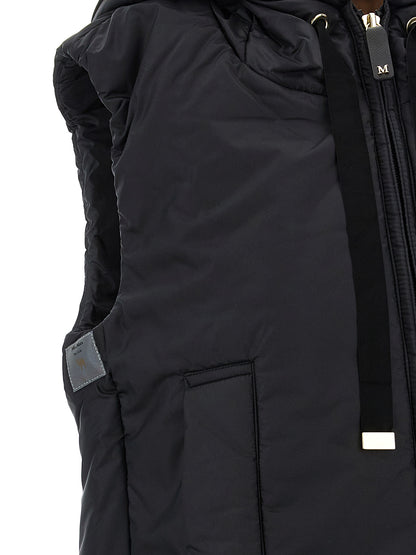 Max Mara Schwarze ärmellose Jacke aus Polyester