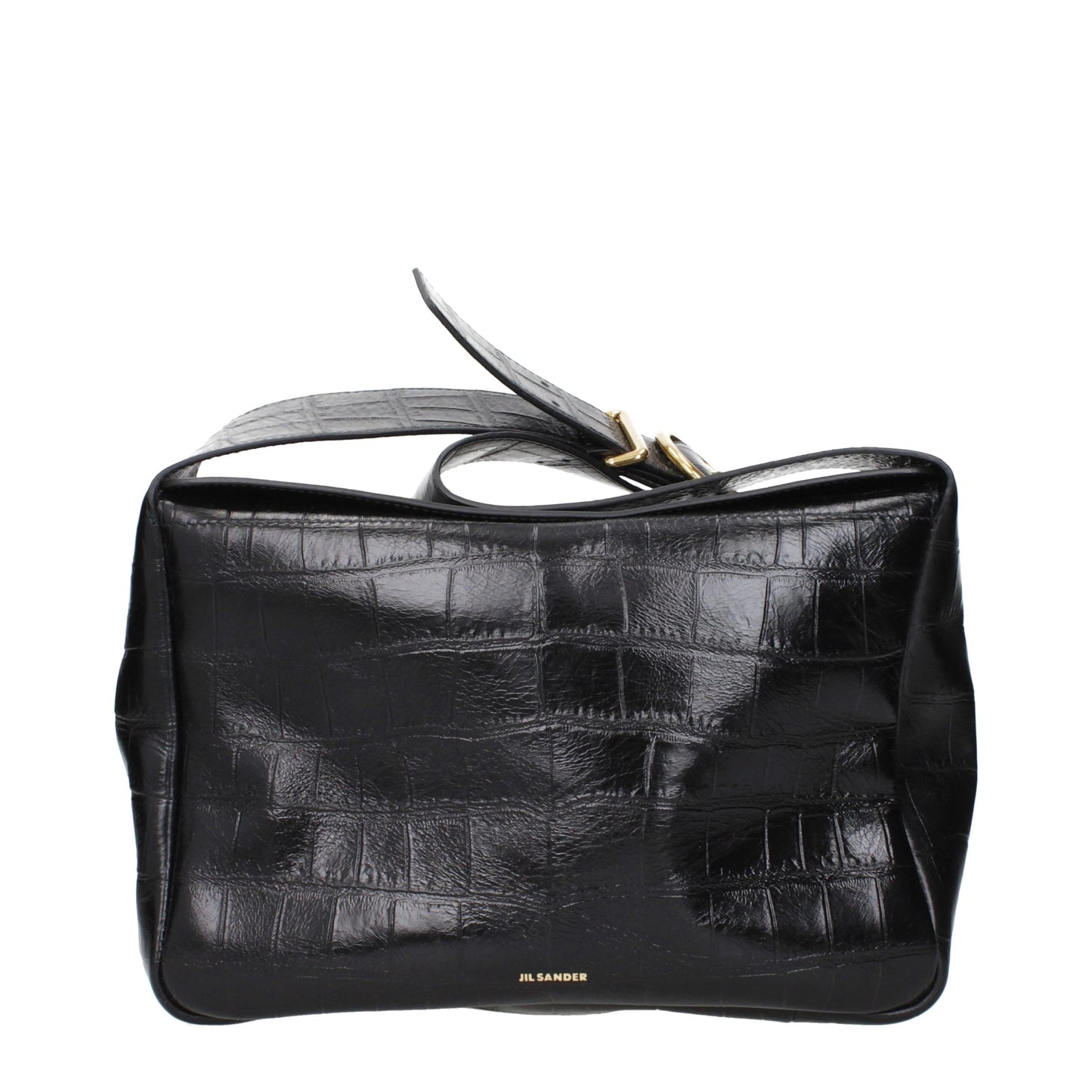 Jil Sander Schwarze Leder Umhängetasche