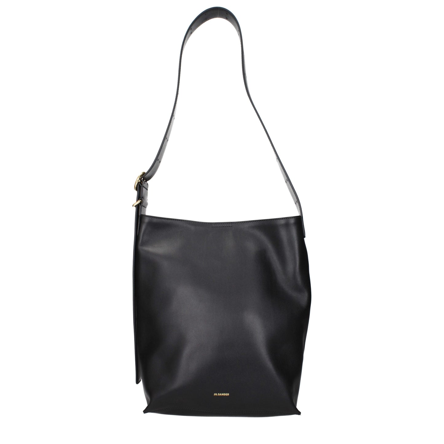 Jil Sander Schwarze Leder Umhängetasche