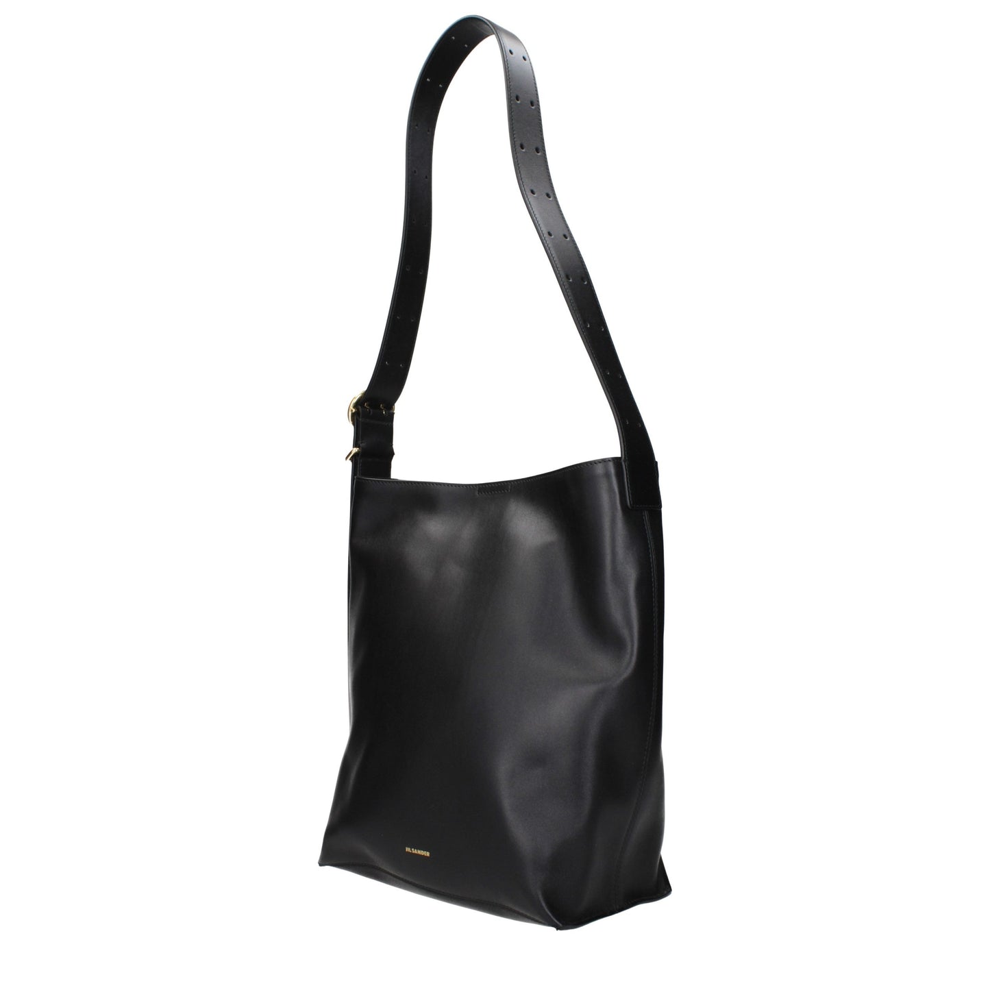 Jil Sander Schwarze Leder Umhängetasche