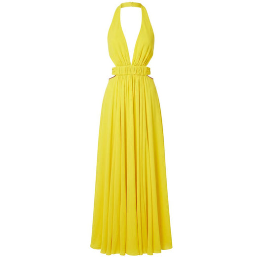 Trussardi Gelbes Damenkleid aus Viskose