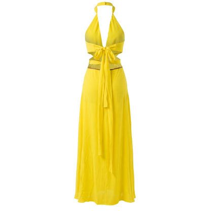 Trussardi Gelbes Damenkleid aus Viskose