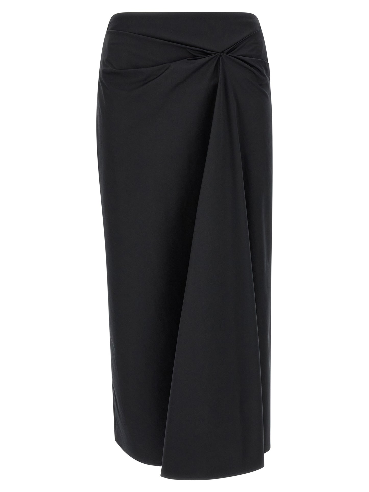 Max Mara Schwarzer Baumwoll-Midirock